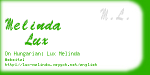 melinda lux business card